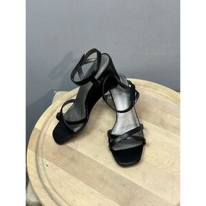 Michael Michael Kors Shoes Womens Size 9.5 Black Lulu Wedge Sandals Strappy Heel